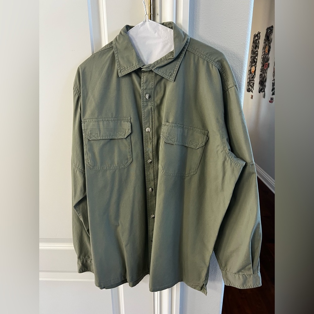 CLEARANCE Men’s Medium Olive Green Eotac Operator Grade Button Down Zip Shirt